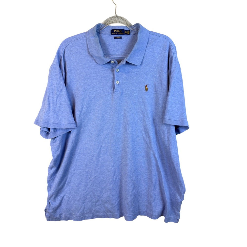 Polo Ralph Lauren Mens XXL Classic Fit Polo Shirt Lot 2 Yellow Blue Cotton Pony - Picture 2 of 13